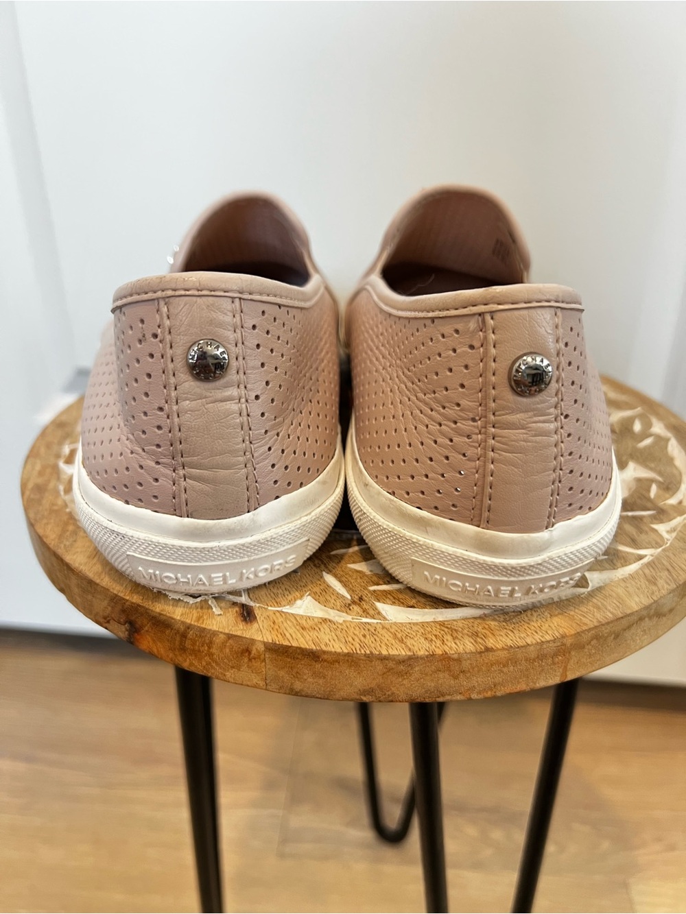 MK Perforated Slip-On Womans Shoes in Blush - Comfortable Casual Style - Picture 5 of 7